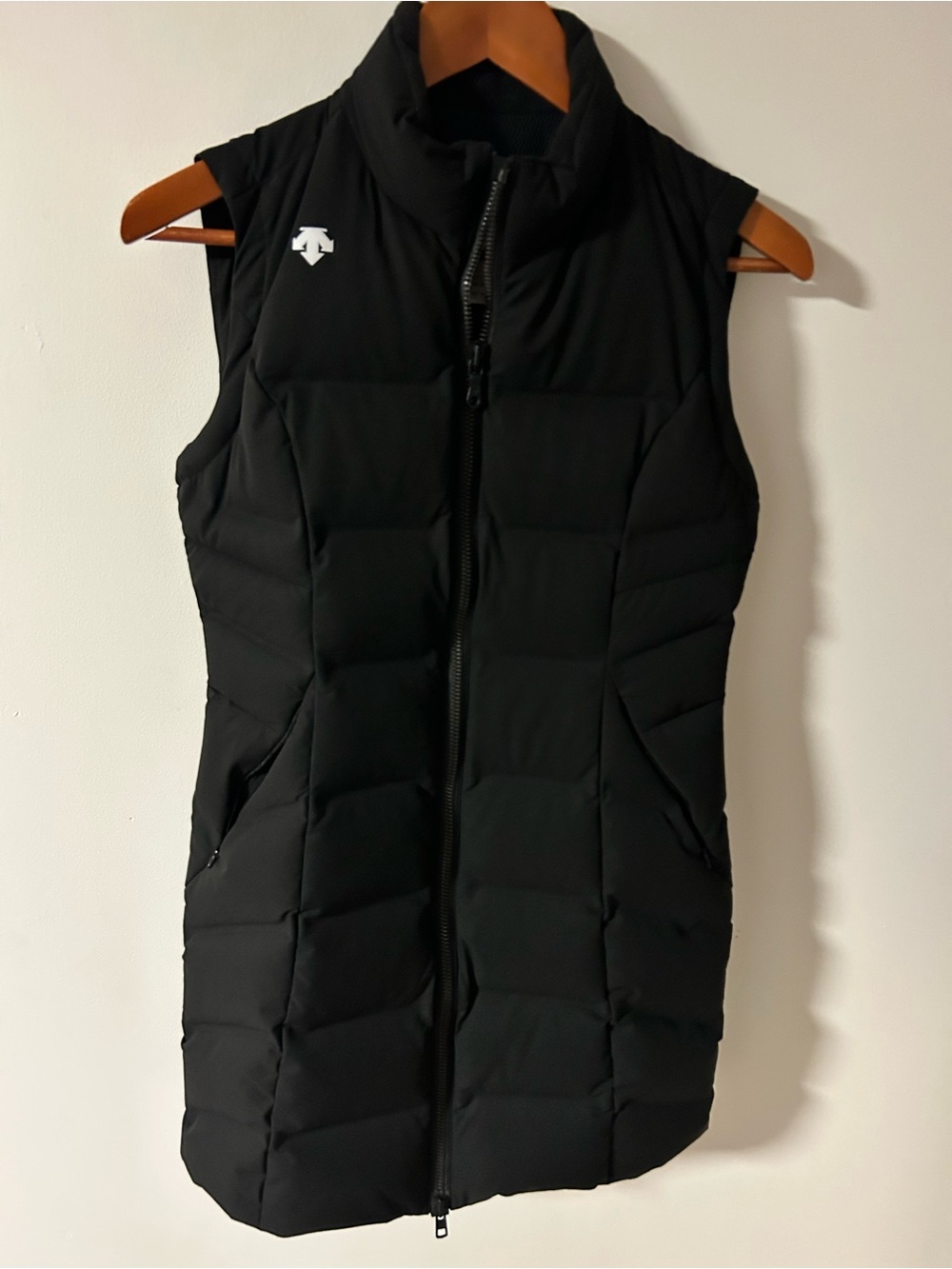 Descente Black Quilted Down Insulated Vest